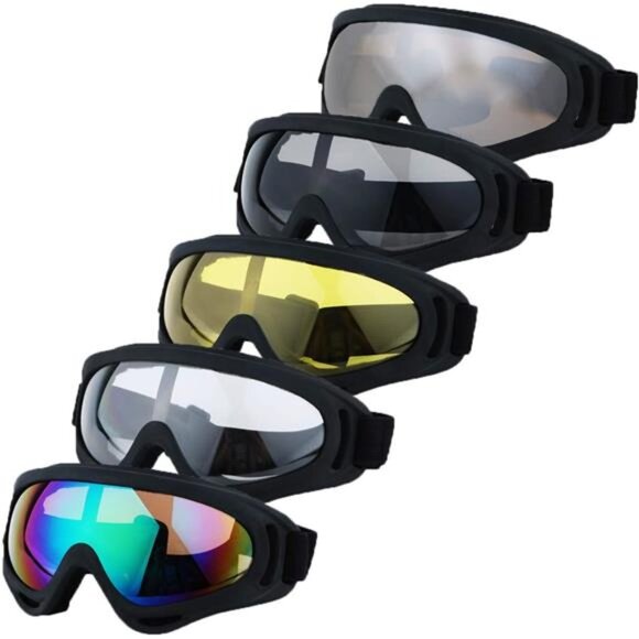 Motorcycle Goggles Pack of 5 -Dirt Bike ATV Motocross Riding Offroad Goggles - Picture 1 of 7